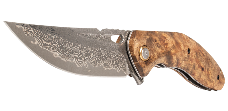 Woodsman Damascus Steel Folder